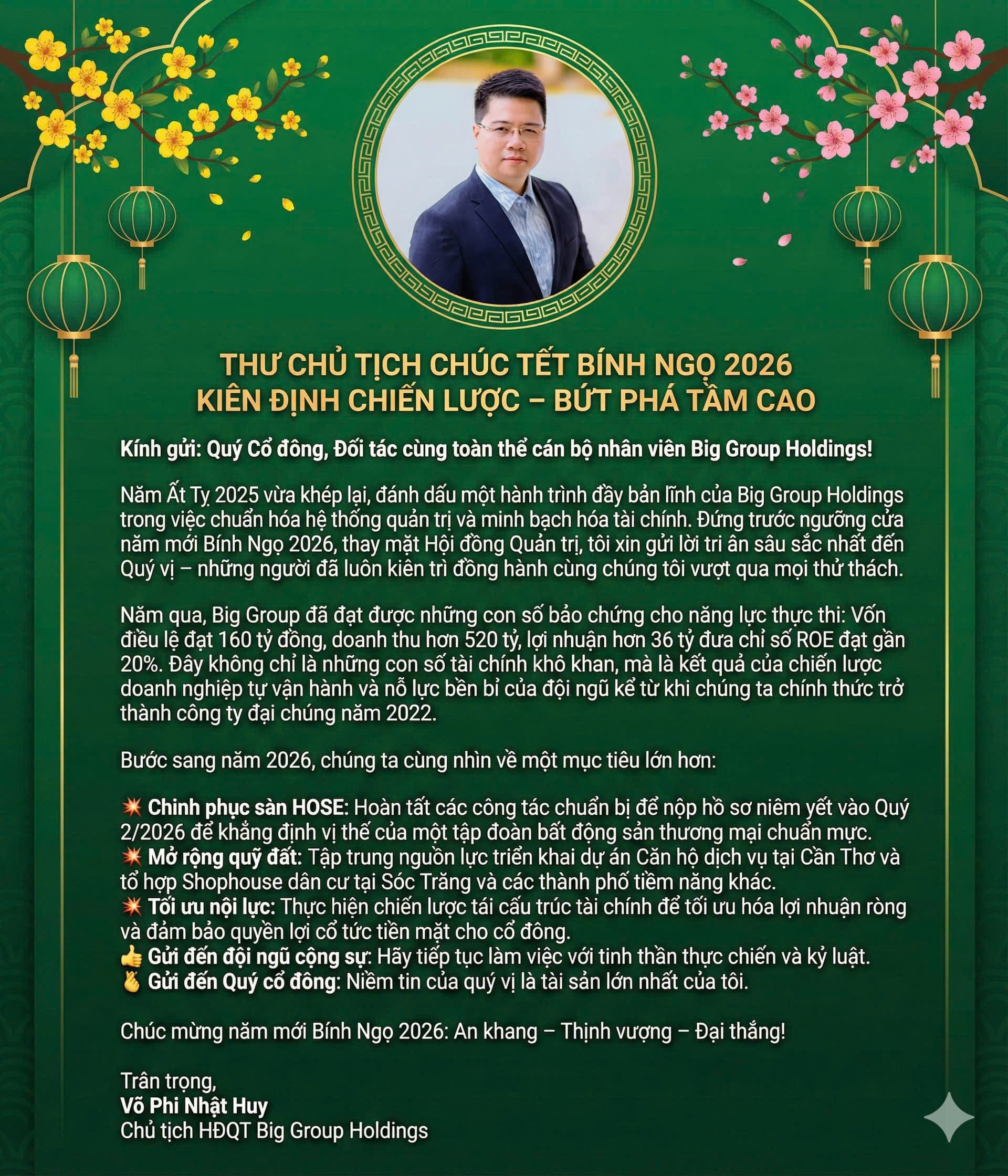 THƯ CHỦ TỊCH CHÚC TẾT BÍNH NGỌ 2026